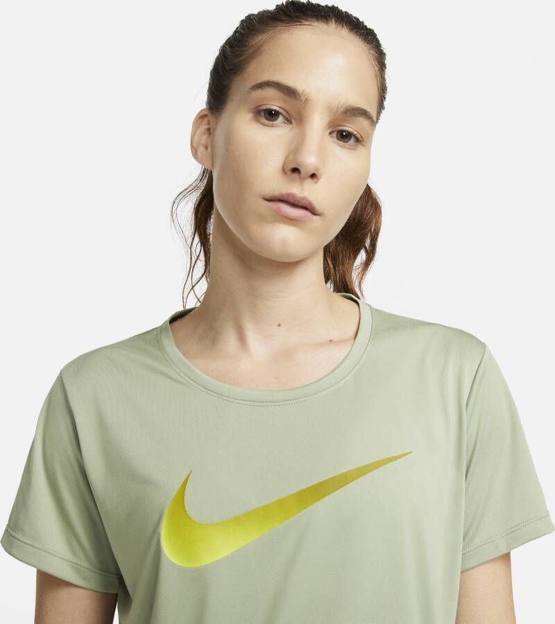 Nike Dri-FIT One Hardlooptop met korte mouwen voor dames Groen