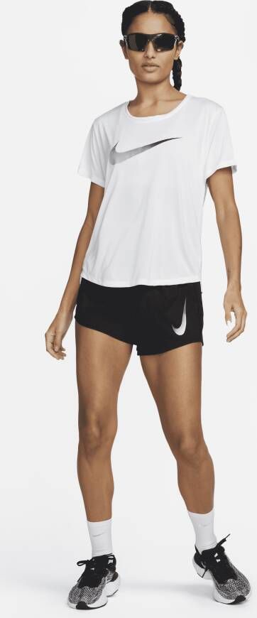 Nike Dri-FIT One Hardlooptop met korte mouwen voor dames Wit