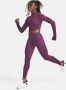 Nike Dri-FIT One Luxe croptop met lange mouwen voor dames Rood - Thumbnail 5