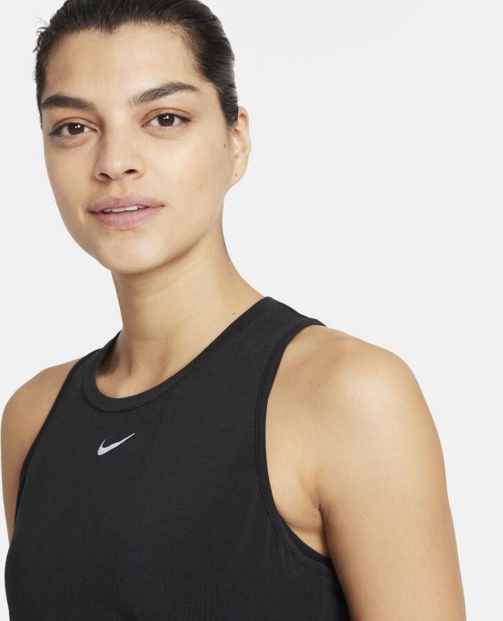 Nike Dri-FIT One Luxe Tanktop met standaardpasvorm voor dames Zwart