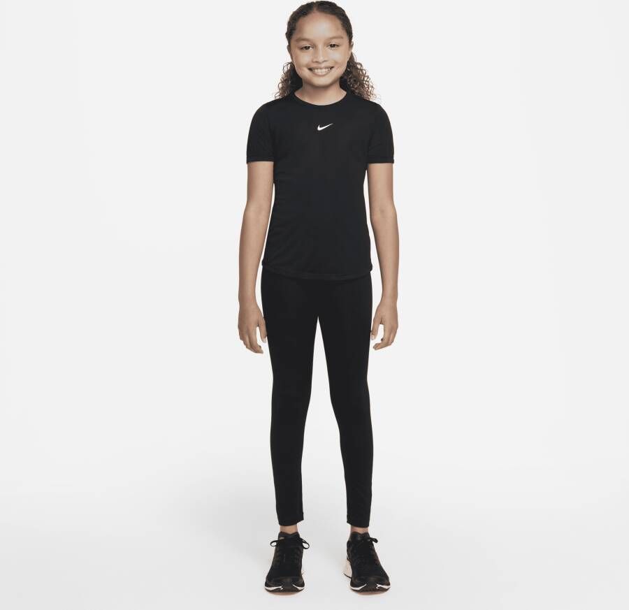 Nike One meisjestop met korte mouwen Zwart