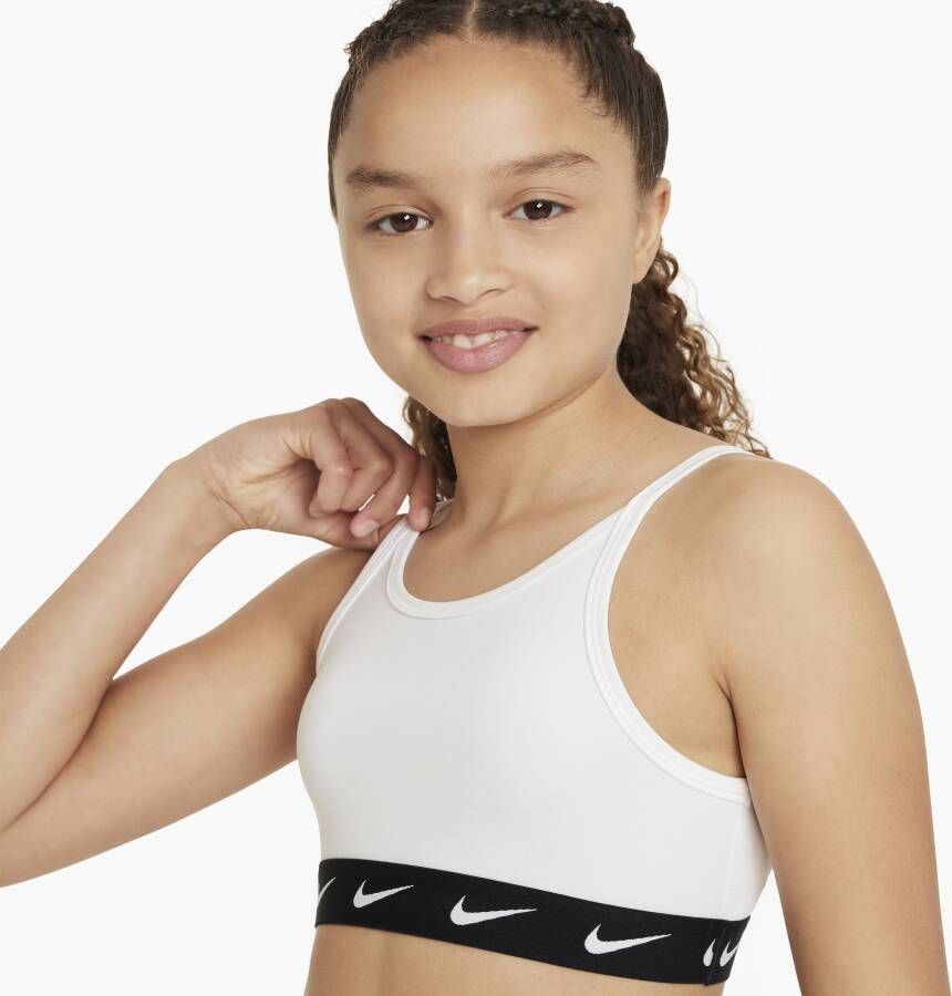 Nike One sport-bh voor meisjes Wit