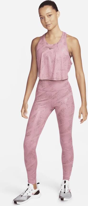 Nike Dri-FIT One Trainingstanktop met print voor dames Roze