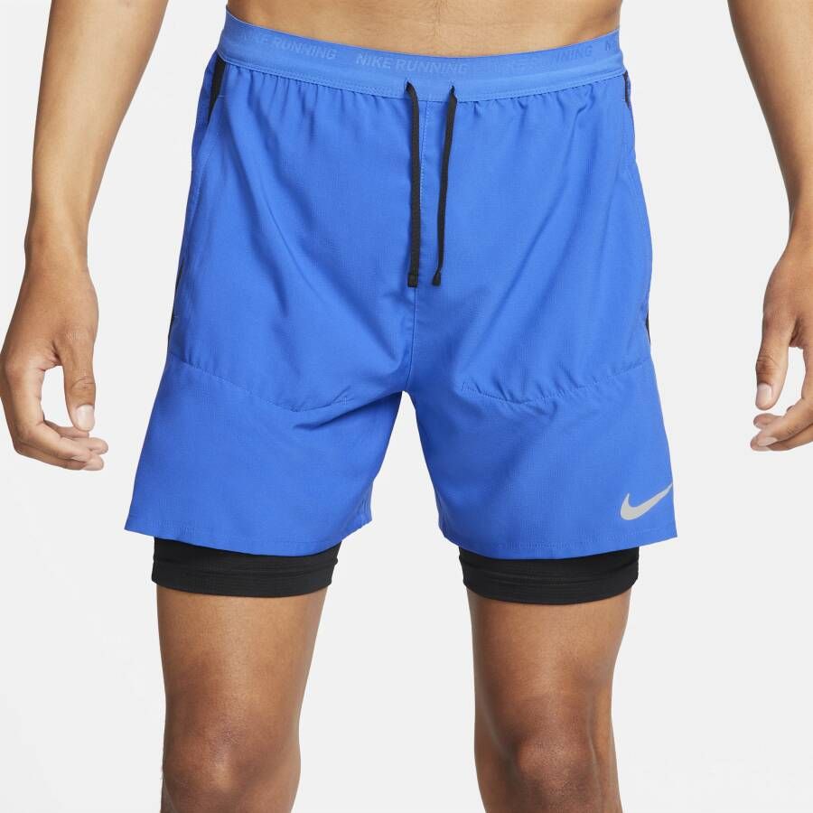 Nike Stride Dri-FIT hybride hardloopshorts voor heren (13 cm) Blauw