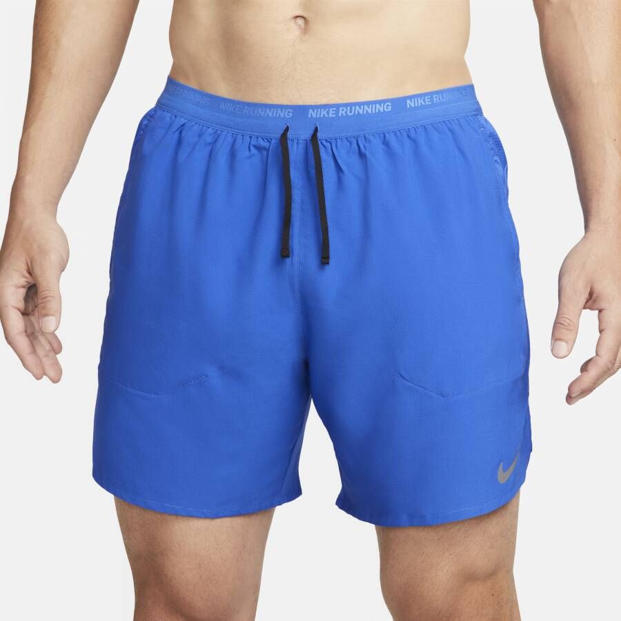 Nike Stride Dri-FIT hardloopshorts met binnenbroek voor heren (18 cm) Blauw