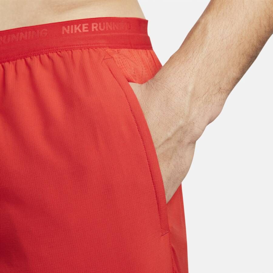 Nike Stride Dri-FIT hardloopshorts met binnenbroek voor heren (18 cm) Rood - Foto 4