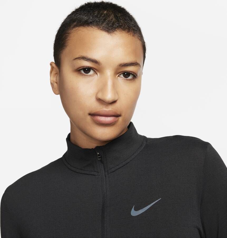 Nike Dri-FIT Swift hardlooptop van wol met lange mouwen voor dames Zwart
