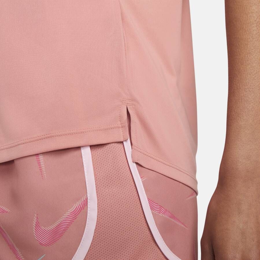 Nike Dri-FIT Swoosh Hardlooptop met korte mouwen voor dames Roze