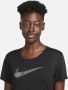 Nike Dri-FIT Swoosh Hardlooptop met korte mouwen voor dames Zwart - Thumbnail 3