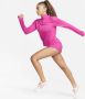Nike Dri-FIT Swoosh hardlooptop met korte rits voor dames Roze - Thumbnail 5