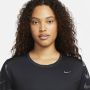 Nike Dri-FIT Swoosh hardlooptop met print en korte mouwen voor dames Zwart - Thumbnail 3