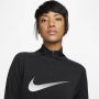 Nike Dri-FIT Swoosh Tussenlaag voor hardlopen met korte rits en lange mouwen voor dames Zwart - Thumbnail 2