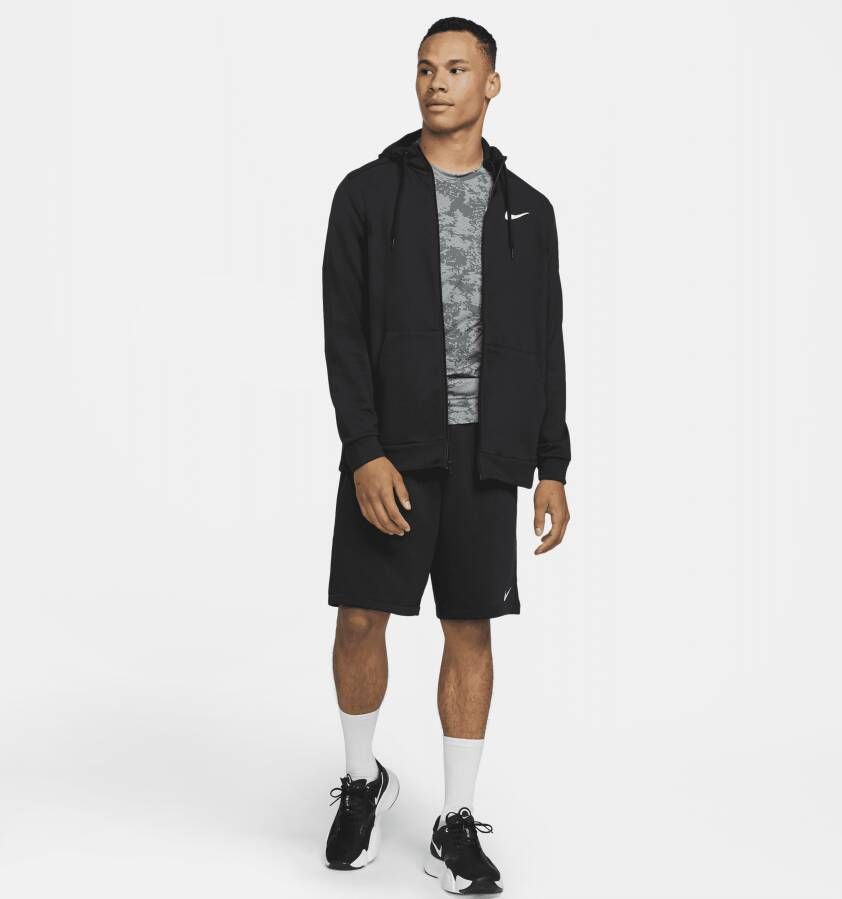Nike Dry Dri-FIT fitnesstrui met rits en capuchon voor heren Zwart