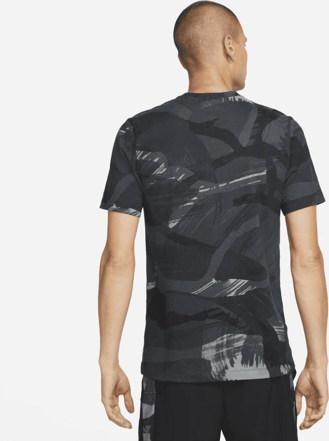 Nike Dri-FIT Trainingsshirt met camouflageprint voor heren Zwart - Foto 3