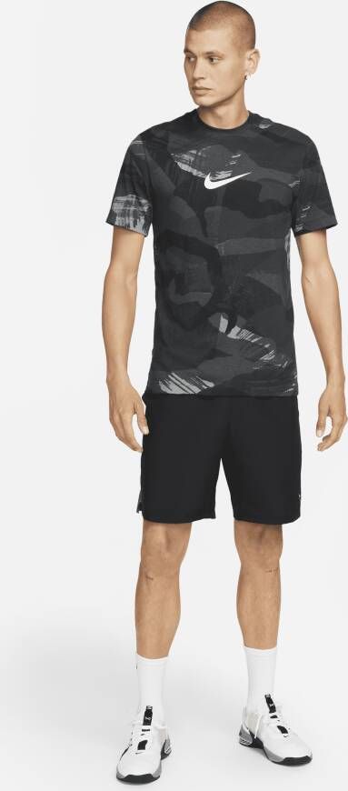 Nike Dri-FIT Trainingsshirt met camouflageprint voor heren Zwart - Foto 5