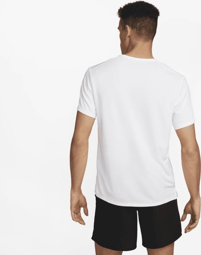 Nike Miler UV hardlooptop met korte mouwen en Dri-FIT voor heren Wit