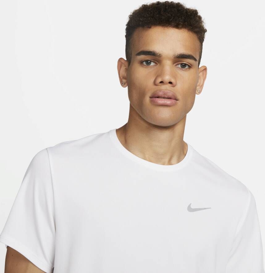 Nike Miler UV hardlooptop met korte mouwen en Dri-FIT voor heren Wit