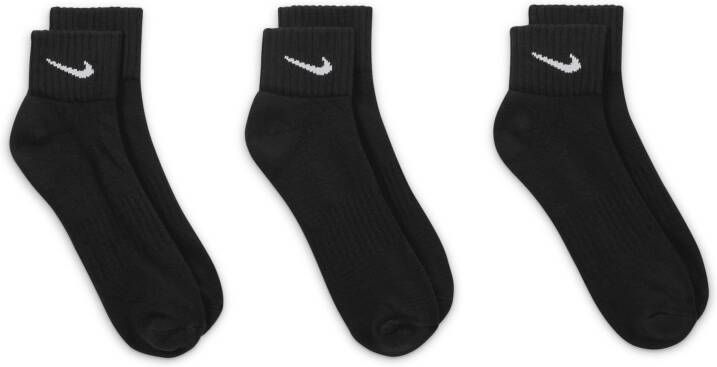 Nike Enkelsokken met demping (3 paar) Zwart