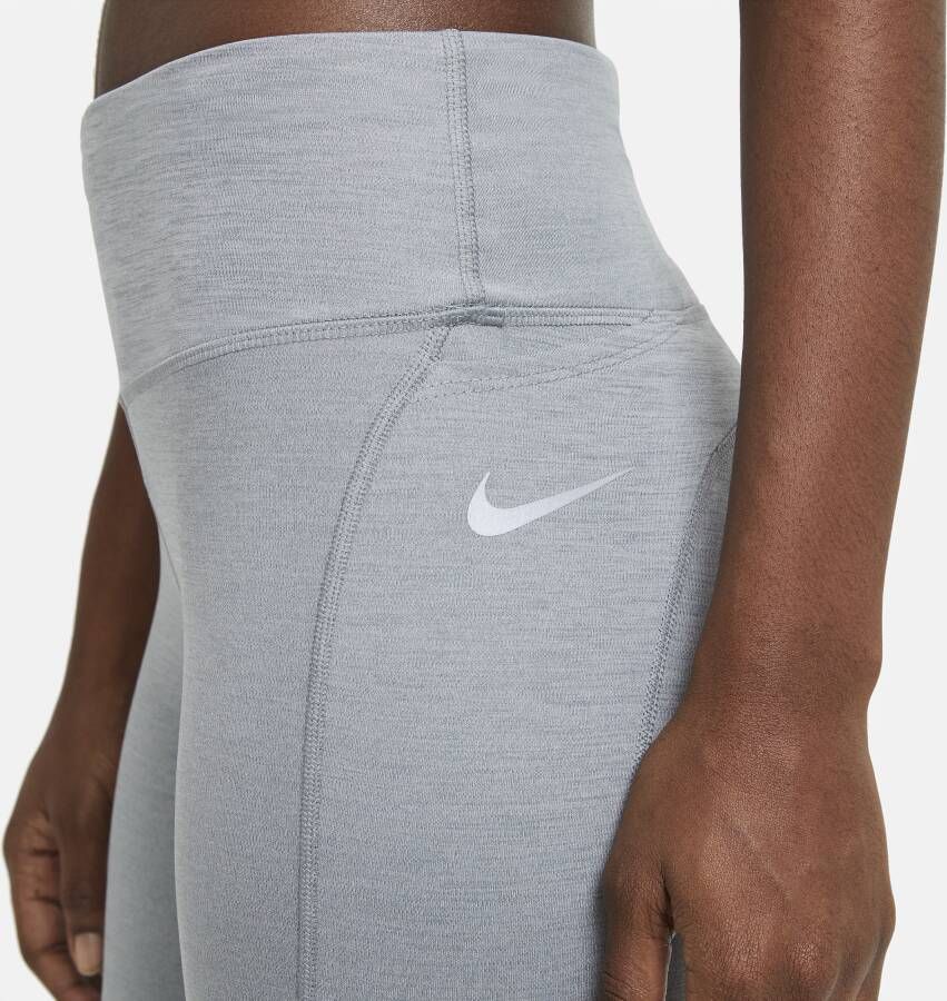 Nike Epic Fast Hardlooplegging met halfhoge taille en zak voor dames Grijs