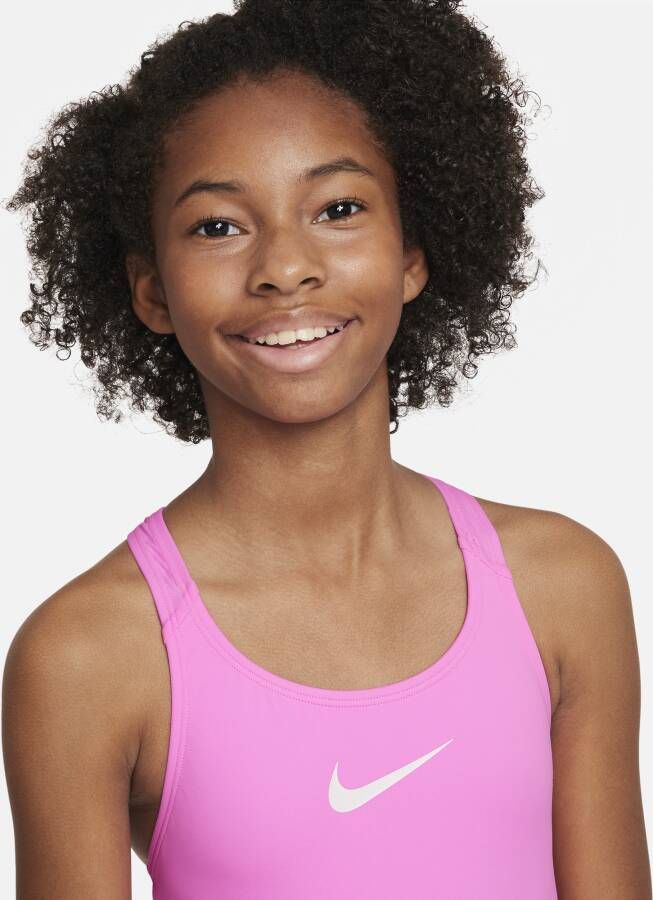 Nike Essential Zwempak met racerback voor meisjes Roze - Foto 3