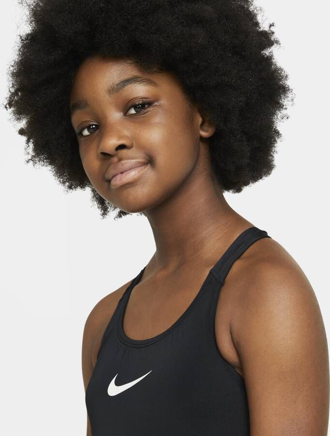 Nike Essential Zwempak met racerback voor meisjes Zwart - Foto 3