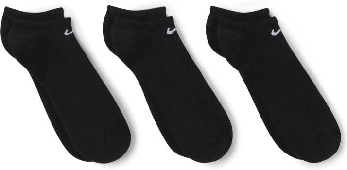 Nike Everyday Cushioned Onzichtbare trainingssokken (3 paar) Zwart