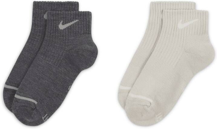 Nike Everyday Wool enkelsokken met demping (2 paar) Meerkleurig