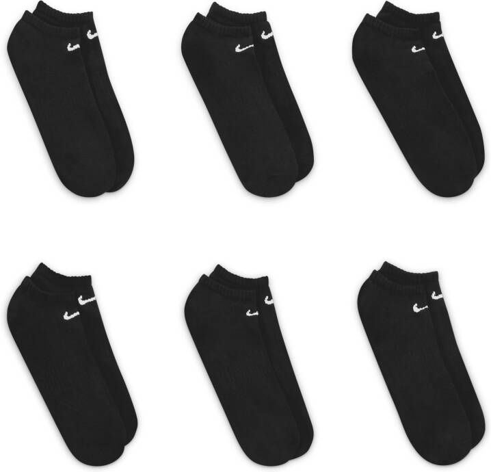 Nike Everyday Lightweight Onzichtbare trainingssokken (6 paar) Zwart