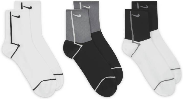 Nike Everyday Plus Lightweight Trainingsenkelsokken voor dames (3 paar) Meerkleurig - Foto 3