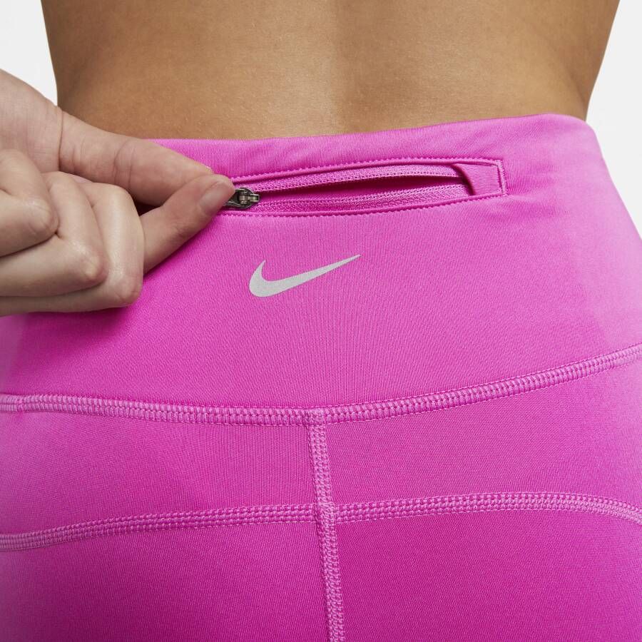Nike Fast 7 8-hardlooplegging met halfhoge taille en zakken voor dames Roze