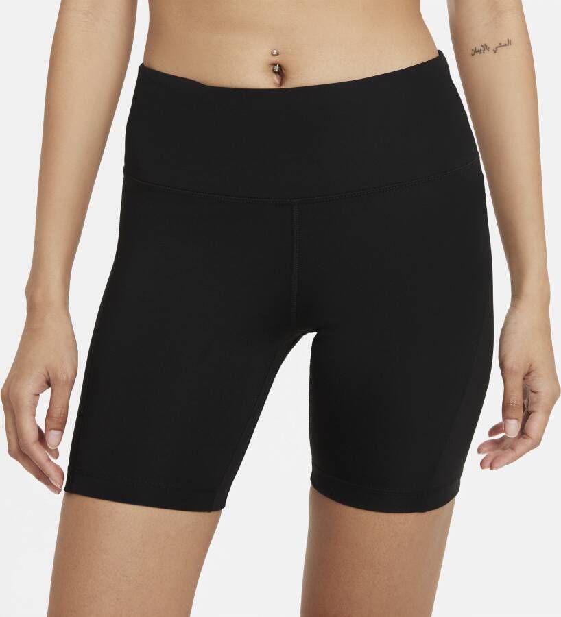 Nike Fast Hardloopshorts met halfhoge taille voor dames (18 cm) Zwart