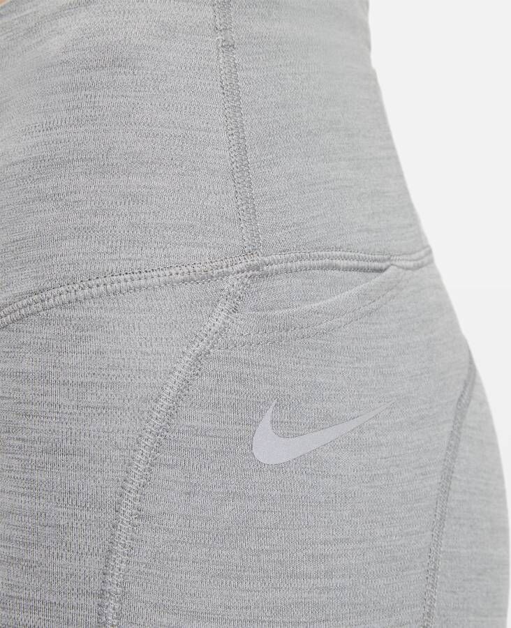 Nike Fast Cropped hardlooplegging met halfhoge taille voor dames Grijs