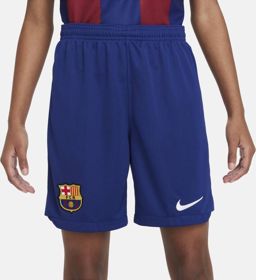 Nike FC Barcelona 2023 24 Stadium Thuis Dri-FIT voetbalshorts voor kids Blauw