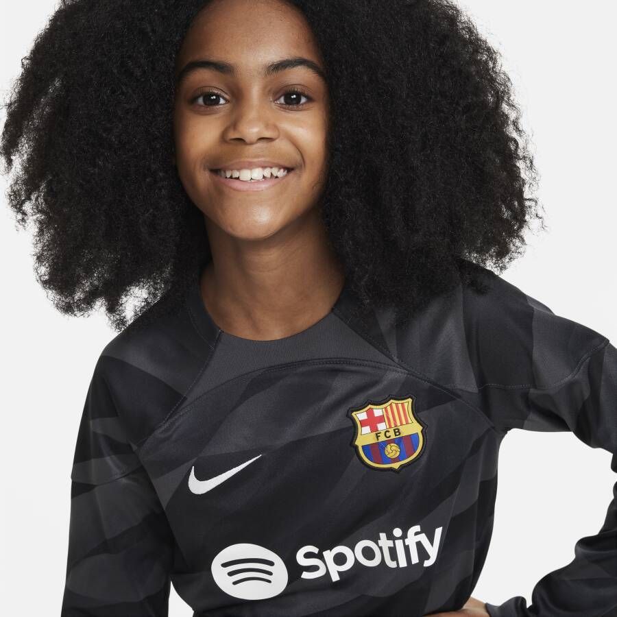 Nike FC Barcelona 2023 24 Stadium Goalkeeper Dri-FIT voetbalshirt voor kids Grijs