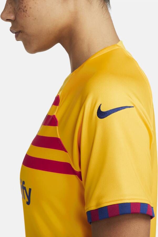 Nike FC Barcelona 2023 24 Stadium Vierde Dri-FIT Voetbalshirt voor dames Geel