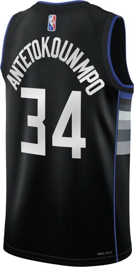Nike Giannis Antetokounmpo Bucks Dri-FIT NBA-jersey voor heren Zwart