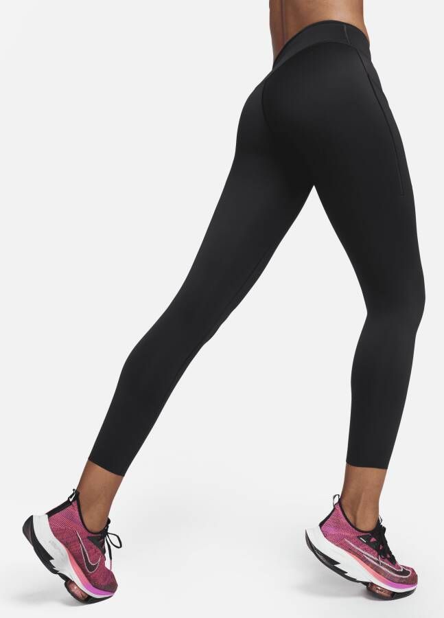 Nike Go 7 8-legging met halfhoge taille complete ondersteuning en zakken voor dames Zwart