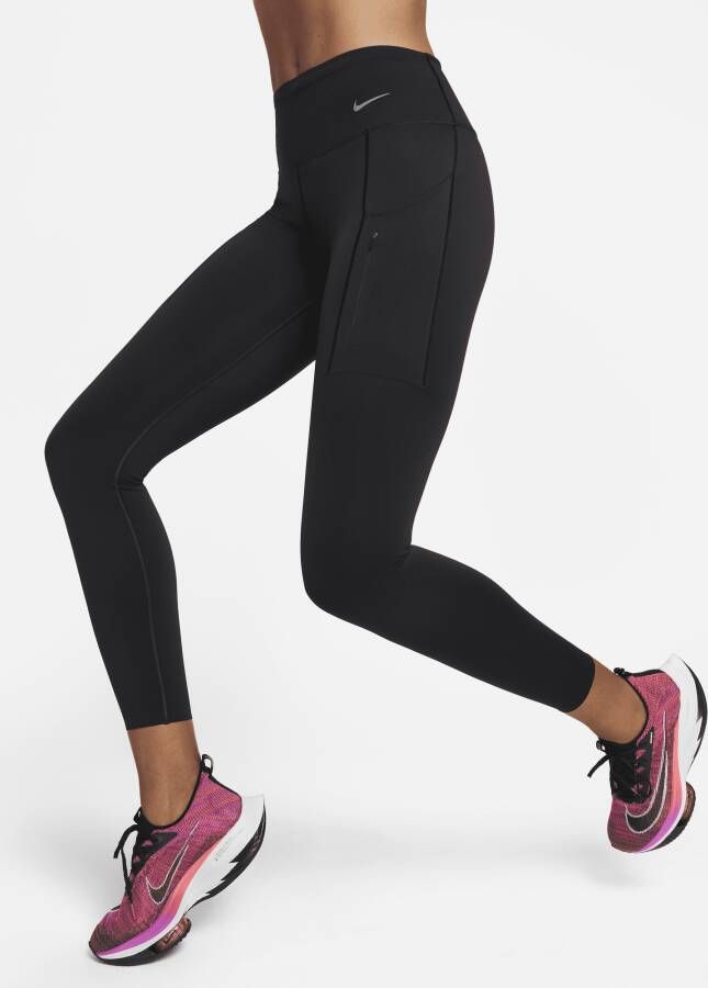 Nike Go 7 8-legging met halfhoge taille complete ondersteuning en zakken voor dames Zwart