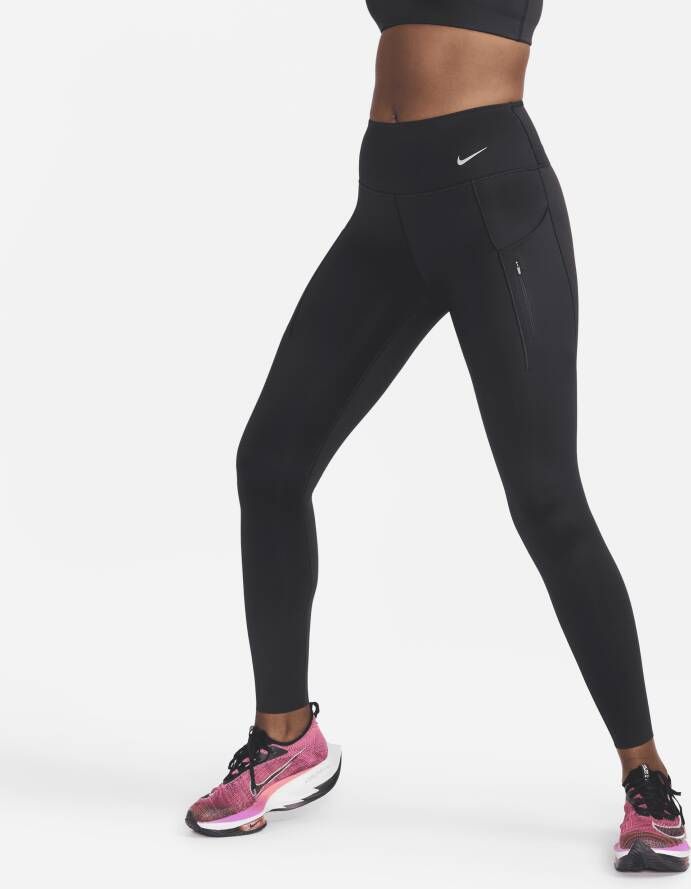 Nike Go Lange legging met halfhoge taille complete ondersteuning en zakken voor dames Zwart