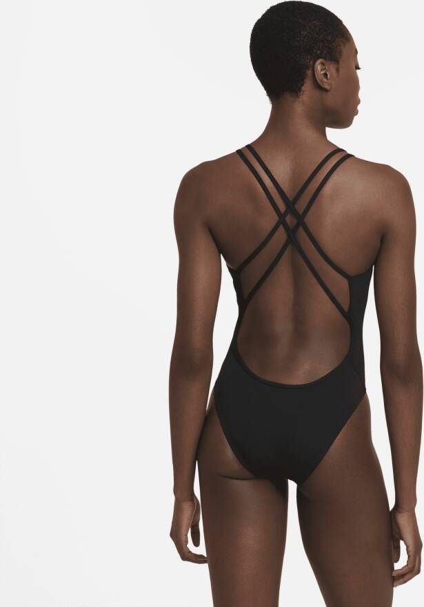 Nike HydraStrong Solid zwempak met spiderback voor dames Zwart - Foto 2