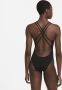 Nike HydraStrong Solid zwempak met spiderback voor dames Zwart - Thumbnail 2