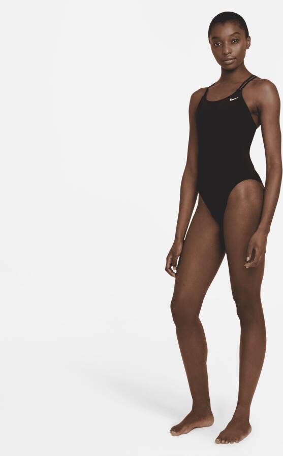 Nike HydraStrong Solid zwempak met spiderback voor dames Zwart - Foto 5