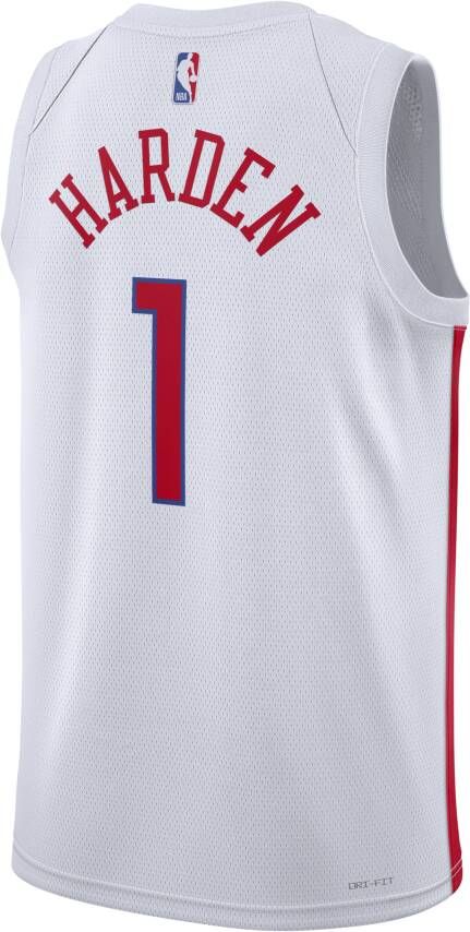 Nike James Harden Philadelphia 76ers City Edition Swingman NBA-jersey met Dri-FIT Wit