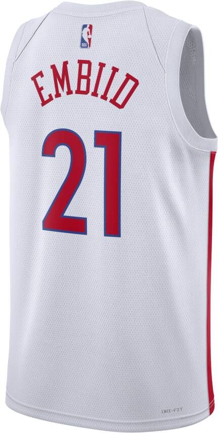 Nike Joel Embiid Philadelphia 76ers City Edition Swingman NBA-jersey met Dri-FIT Wit