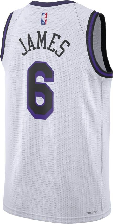 Nike LeBron James Los Angeles Lakers City Edition Swingman NBA-jersey met Dri-FIT Wit