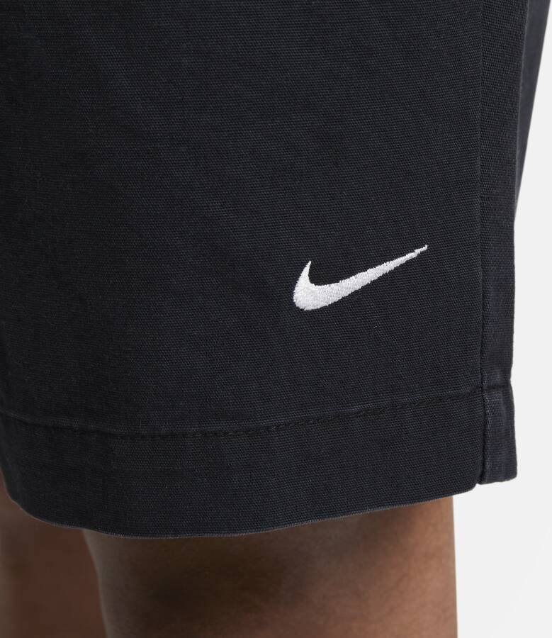 Nike Life Geplooide chinoshorts voor heren Zwart