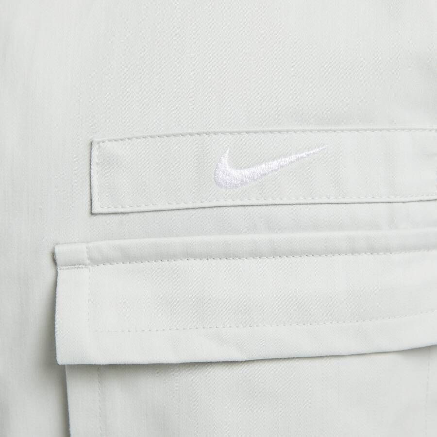 Nike Life geweven militair herenshirt met korte mouwen en knoopsluiting Grijs - Foto 4