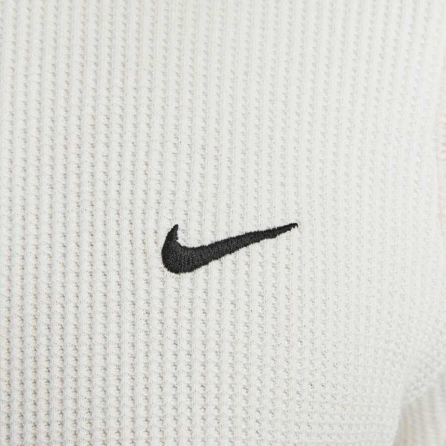 Nike Life Zware herentop met wafelpatroon en lange mouwen Grijs