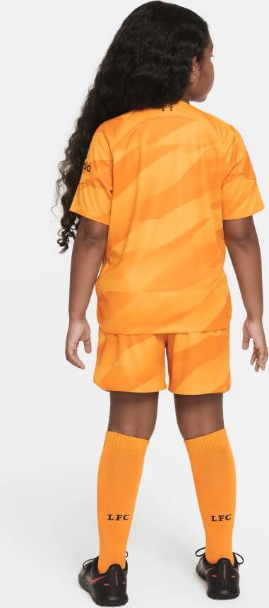 Nike Liverpool FC 2023 24 Goalkeeper Dri-FIT driedelig tenue voor kleuters Geel