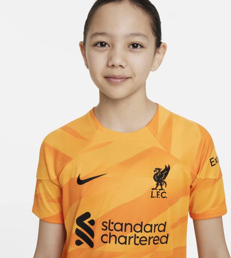 Nike Liverpool FC 2023 24 Stadium Goalkeeper Dri-FIT voetbalshirt met korte mouwen voor kids Geel